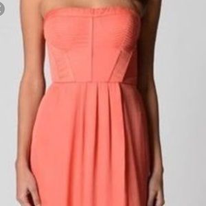 Bcbg strapless coral maxi dress